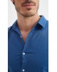LIN-30-28 Chemise bleu en lin