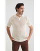 PC-8012-1 Polo 100% coton en maille - Écru