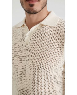 PC-8012-1 Knit polo 100% coton - Ivory