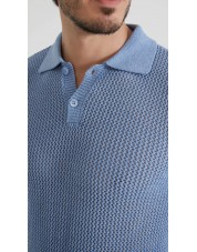 PC-8012-3 Polo 100% coton en maille - Bleu