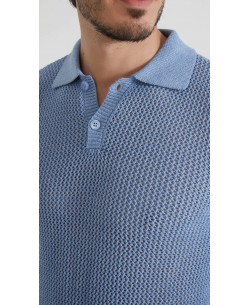PC-8012-3 Knit polo 100% coton - Blue