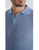 PC-8012-3 Polo 100% coton en maille - Bleu
