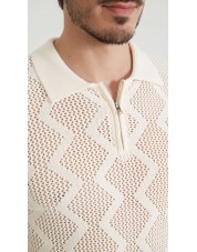 PC-8013-1 Polo 100% coton en maille - Écru