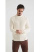 PL-8019-01 Pull col rond 100% coton - Écru
