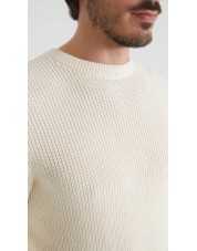 PL-8019-01 Pull col rond 100% coton - Écru