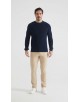 PL-8019-02 Pull col rond 100% coton - Marine