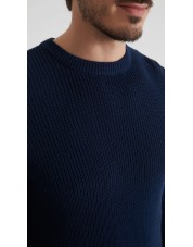 PL-8019-02 Pull col rond 100% coton - Marine