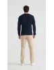 PL-8019-02 Pull col rond 100% coton - Marine