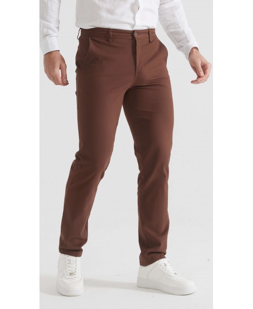 YE-807-26 Chino stretch marron (T38 à T52)