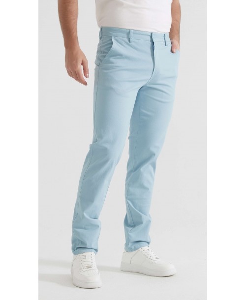 YE-807-27 Chino stretch bleu aqua (T38 à T52)