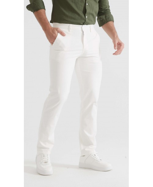 YE-807-28 Chino stretch blanc (T38 à T52)