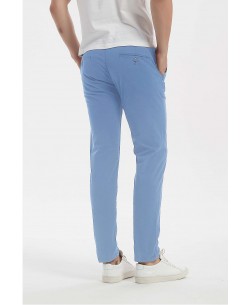 YE-808-10 Pantalon chino strech slim bleu ciel (T38 à T50)