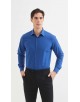 YE-208 Chemise bleu roy popeline de coton en confort fit