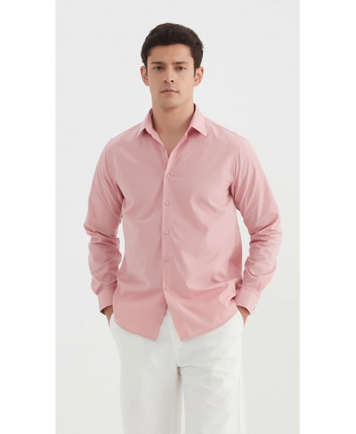 YE-283 Chemise rose coupe confort