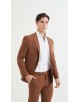 COS-H015 Costume marron choco cintré STRETCH 2 pcs (T46 à T58)