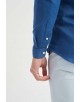 LIN-30-28 Chemise bleu jeans en lin à coupe ajustée