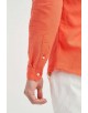LIN-60-215 Chemise orange col mao en lin