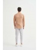 LIN-60-216 Chemise camel col mao en lin