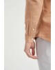 LIN-60-216 Chemise camel col mao en lin