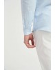 LIN-60-22 Chemise bleu ciel col mao en lin