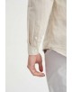 LIN-60-23 Chemise beige col mao en lin