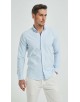 OXF-S03 Chemise bleu ciel en 100% coton oxford royal