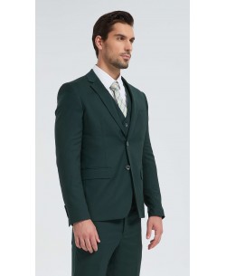 COS-H032V  Costume 3 pcs (T46 à T58) - Vert bouteille