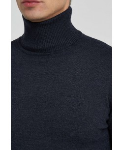 YE-6741-104 Navy blue vintage turtle neck jumpers