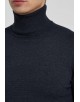 YE-6741-104 Pull col roulé bleu marine vintage