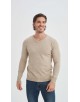 YE-6745-201 Pull beige chiné col V