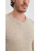 YE-6745-201 Pull beige chiné col V