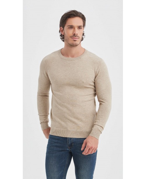 YE-6746-201 Pull col rond - Beige