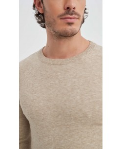 YE-6746-201 Pull col rond - Beige