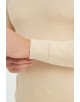 YE-6802-05 Pull col rond coton piqué - Beige