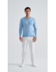 YE-6745-202 Pull bleu chiné col V