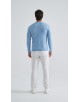 YE-6745-202 Pull bleu chiné col V