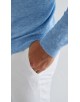 YE-6745-202 Pull bleu chiné col V