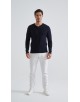 YE-6745-209 Pull bleu marine col V