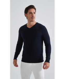 YE-6745-209 Pull bleu marine col V