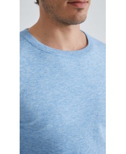 YE-6746-202 Pull col rond - Bleu ciel