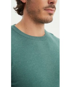 YE-6746-216 Pull col rond - vert menthe