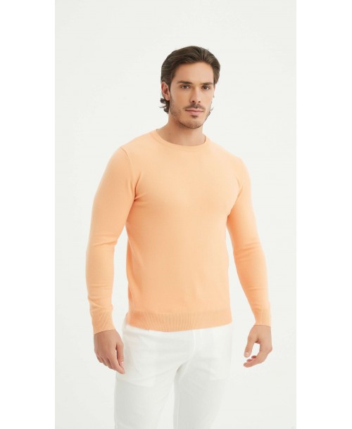 YE-6746-217 Pull col rond - Orange