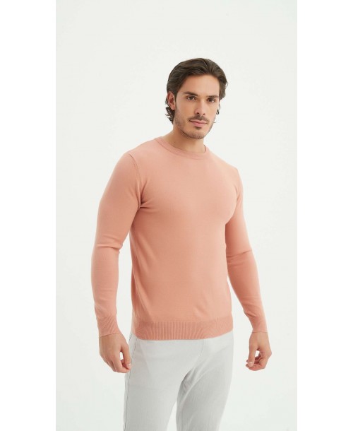 YE-6746-187 Pull col rond - Nude