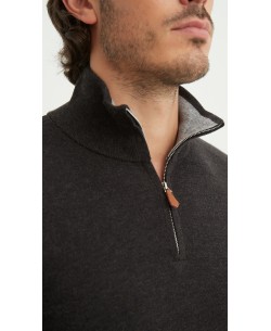 YE-6738-173 Pull col camionneur - Noir vintage