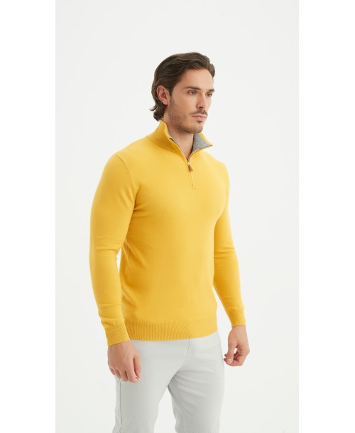 YE-6738-175 Pull col camionneur - Ocre