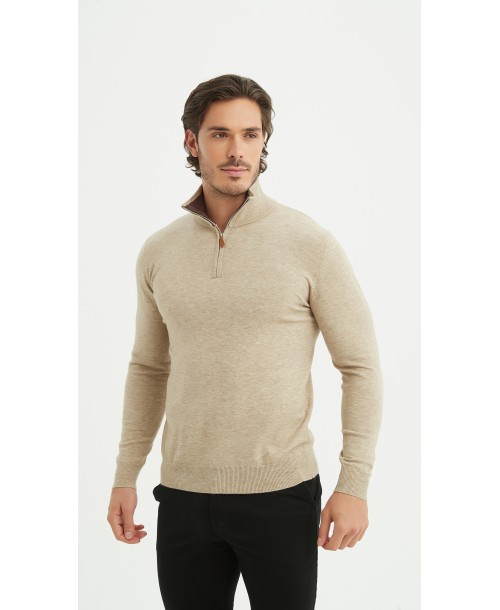 YE-6738-201 Pull col camionneur - Beige