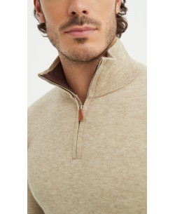 YE-6738-201 Pull col camionneur - Beige