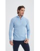 YE-6738-202 Pull col camionneur - Bleu chiné