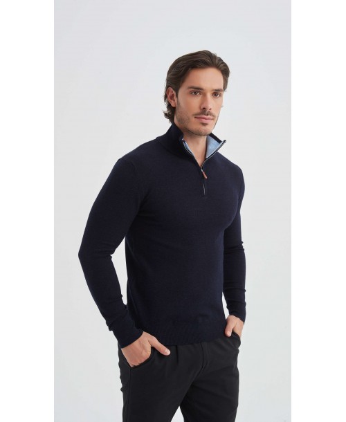 YE-6738-203 Pull col camionneur - Marine vintage