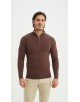 YE-6738-204 Pull col camionneur - Marron vintage